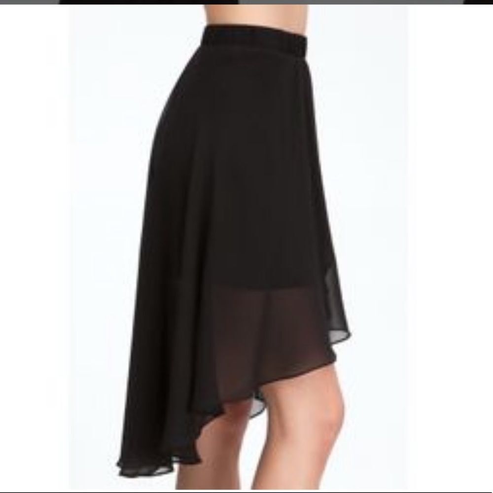 NEW Bebe High Low Chiffon Skirt (Black) - Size S